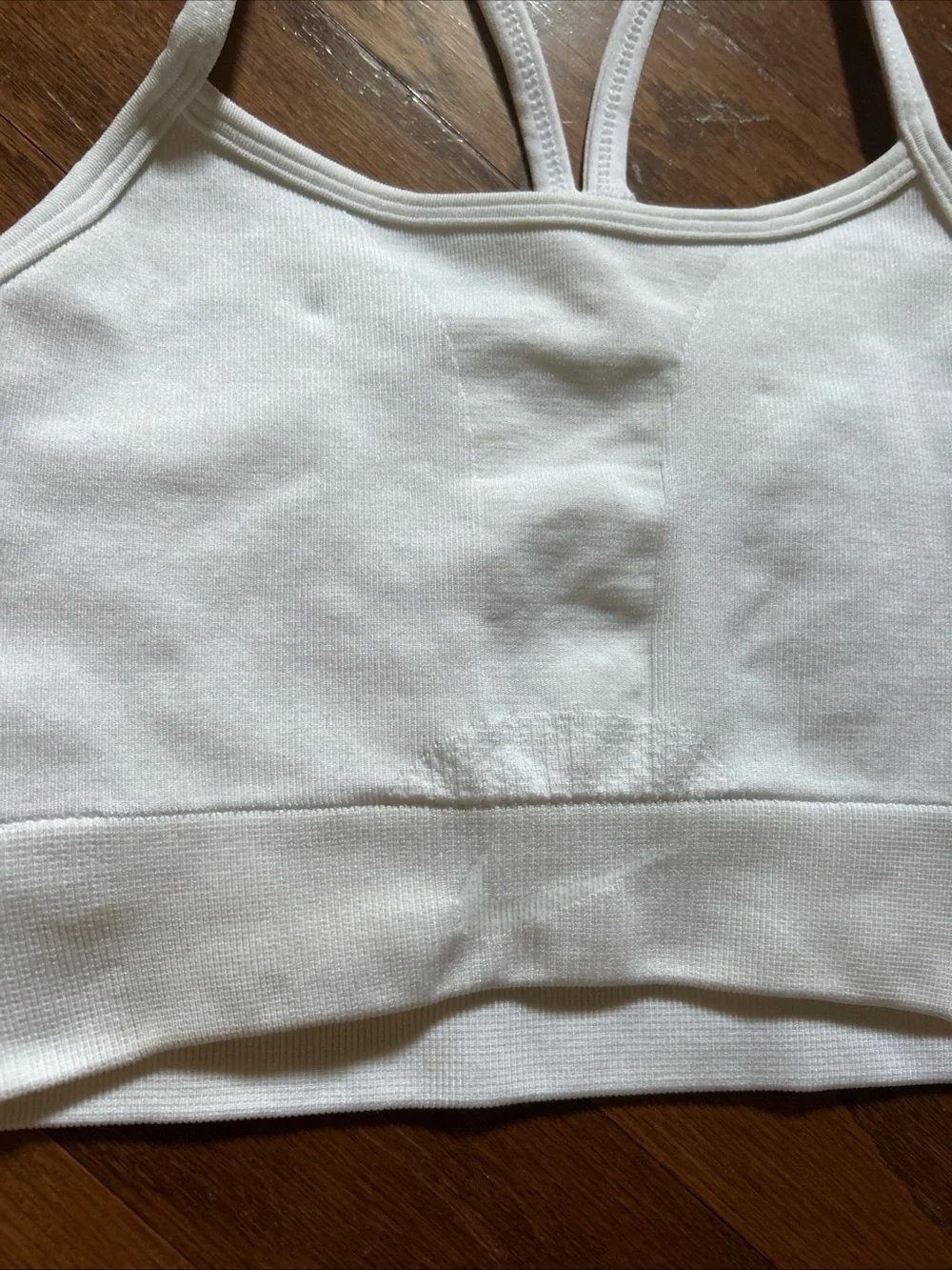 Nike White Double-Strap Crop Sports Bra Top GIRLS SIZE XL
